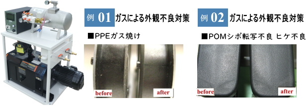 金型ガス抜き効果　MVシステム